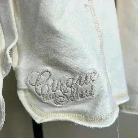 CIRQUE DU SOLEIL Jacket Cream 100% cotton Womens Zipper Ruffle Size XLarge - Picture 6 of 7